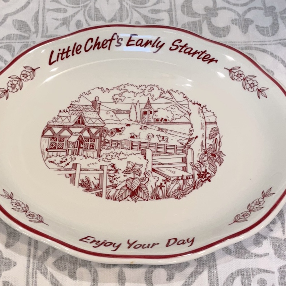 Little Chef’s Early Starter breakfast plate. Vintage from England.